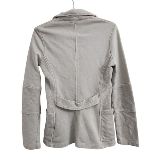 James Perse Jacket Womens 2 Medium Gray Double Breasted Knit Blazer Pockets Coat - Picture 8 of 11